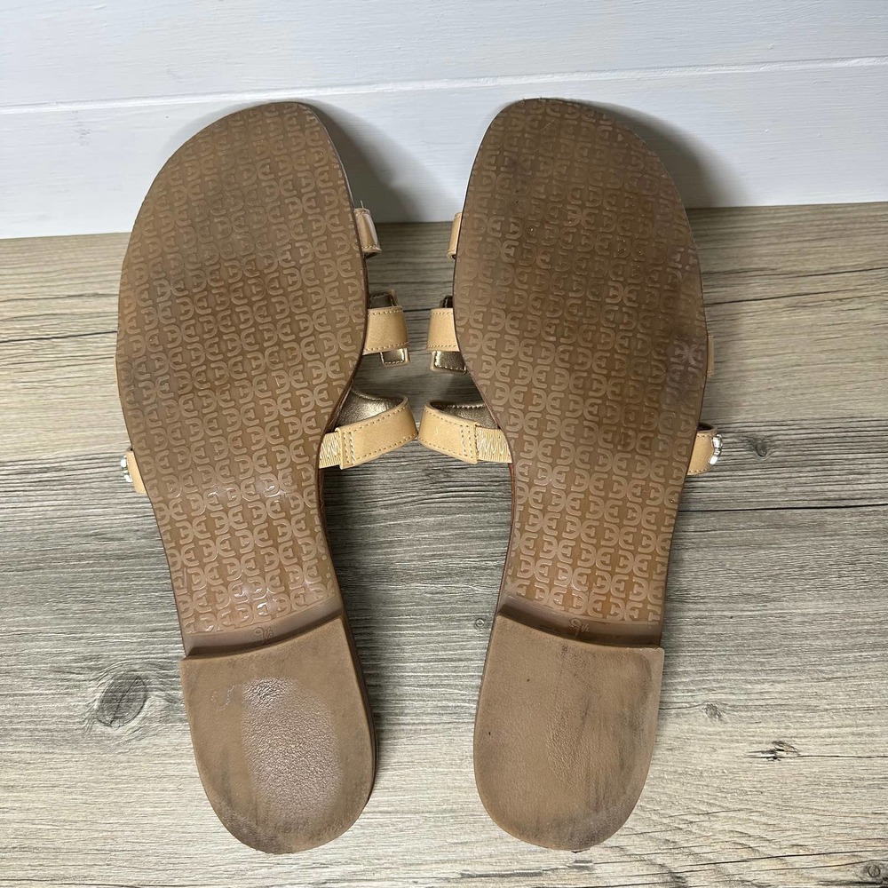 Sam Edelman Bay Sandals slide tan slip on patent classic summer spring shoes 9.5 - Picture 6 of 11